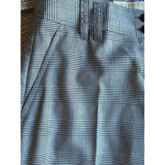 Michael Kors 4 Black & White Plaid Straight Fit Wide Leg Dress Pants Classic - Picture 6 of 9